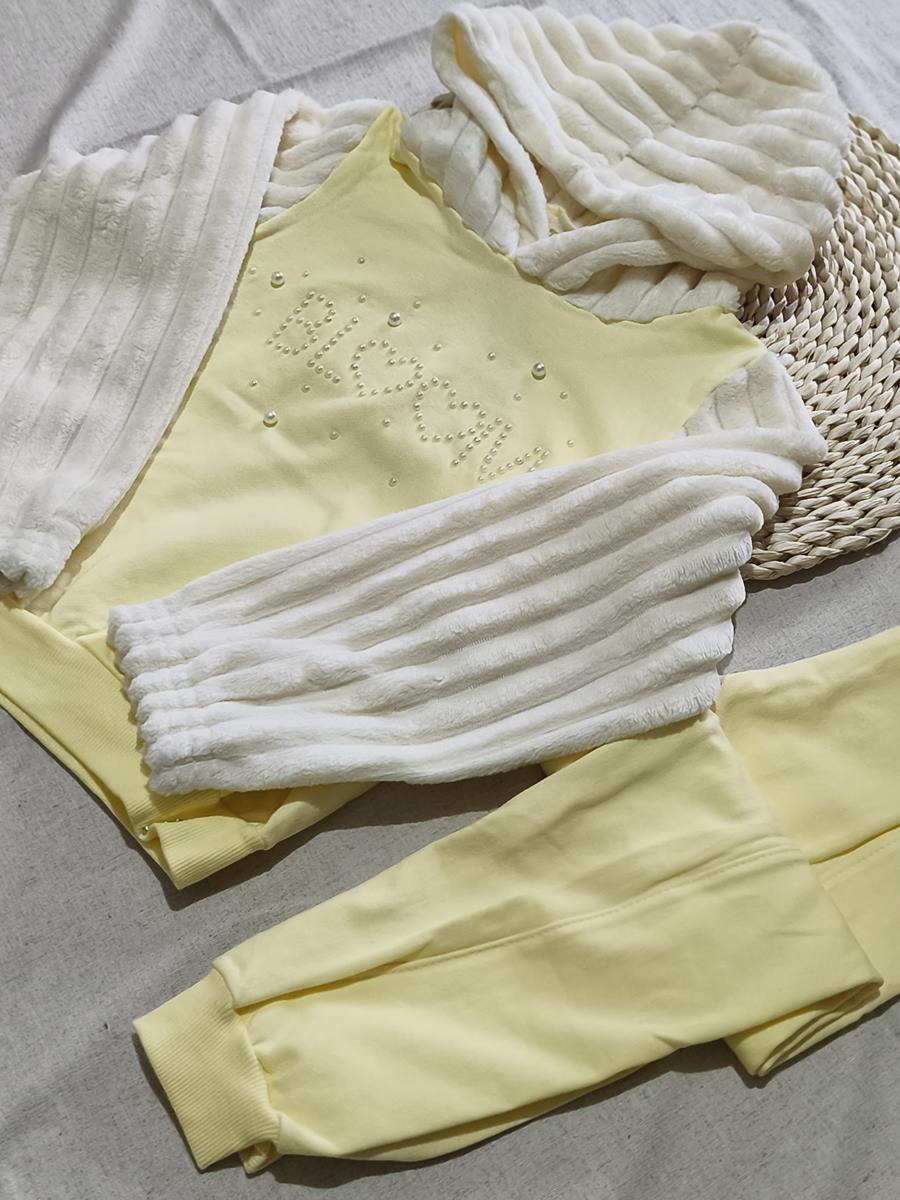 Conjunto Milli&Nina amarelo manteiga