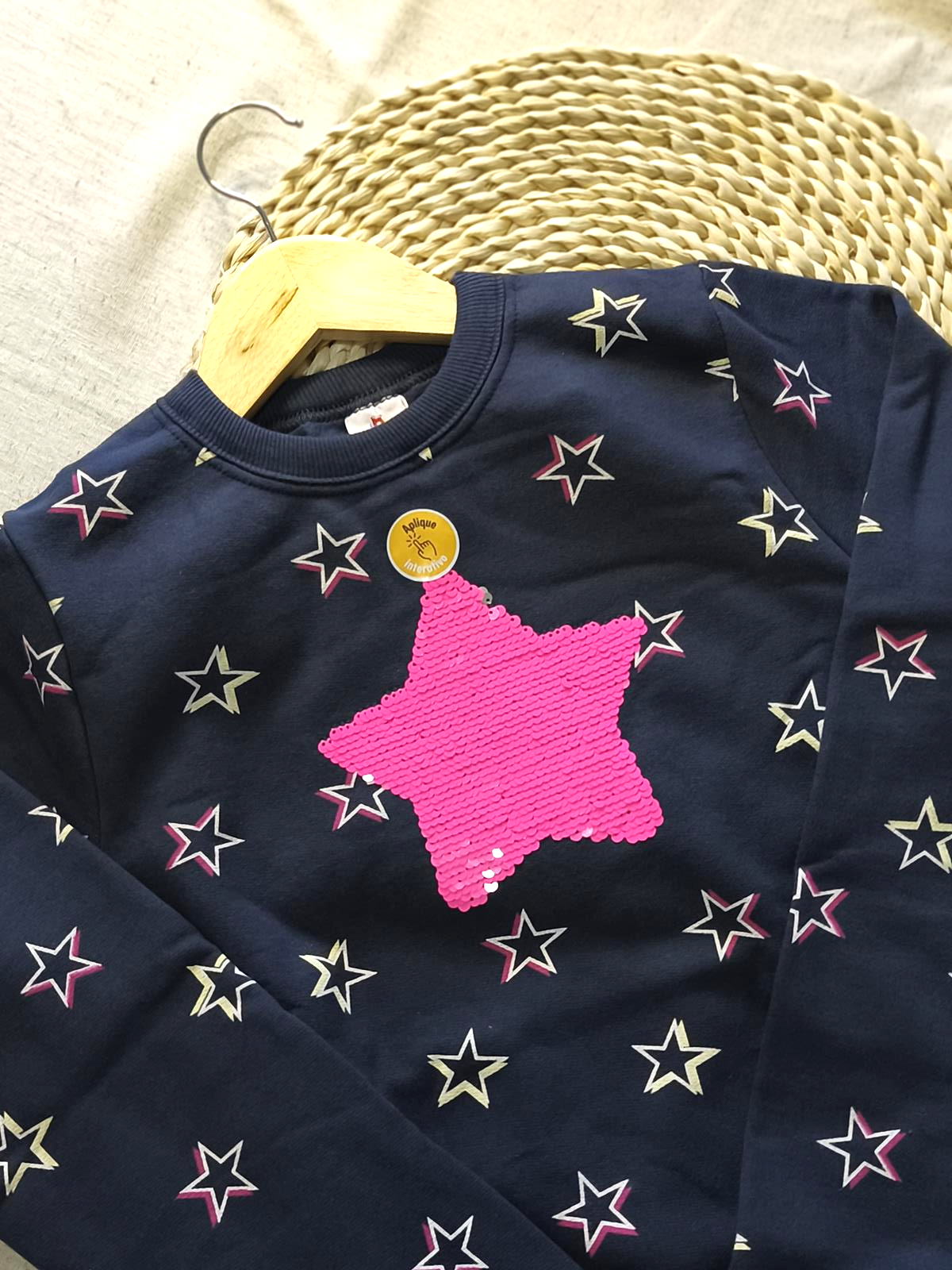 Conjunto blusão e calça legging estrelas