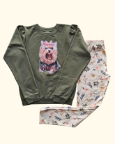 Conjunto blusão e calça legging cachorrinho