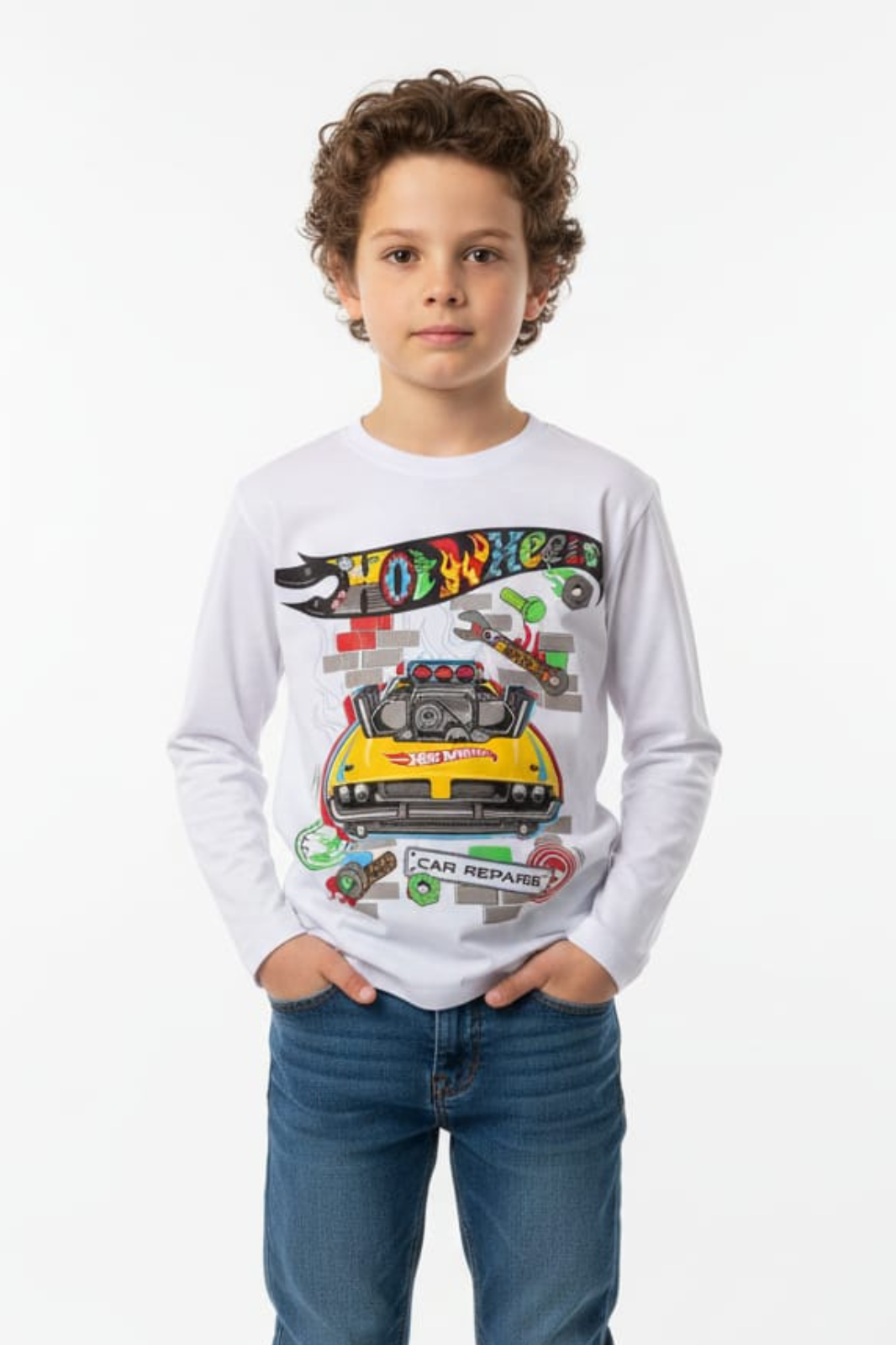 Camiseta Wheels- Branca Manga Longa