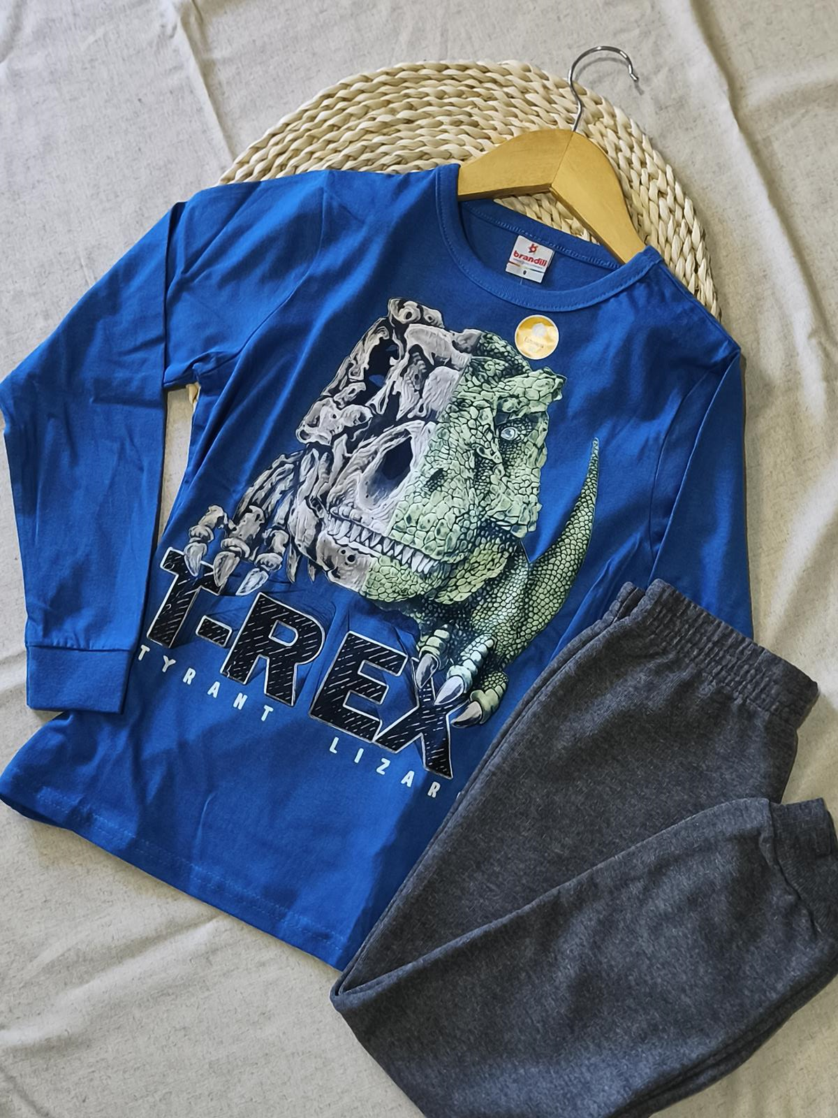Conjunto camiseta e calça jogger estampa  T-Rex 3D