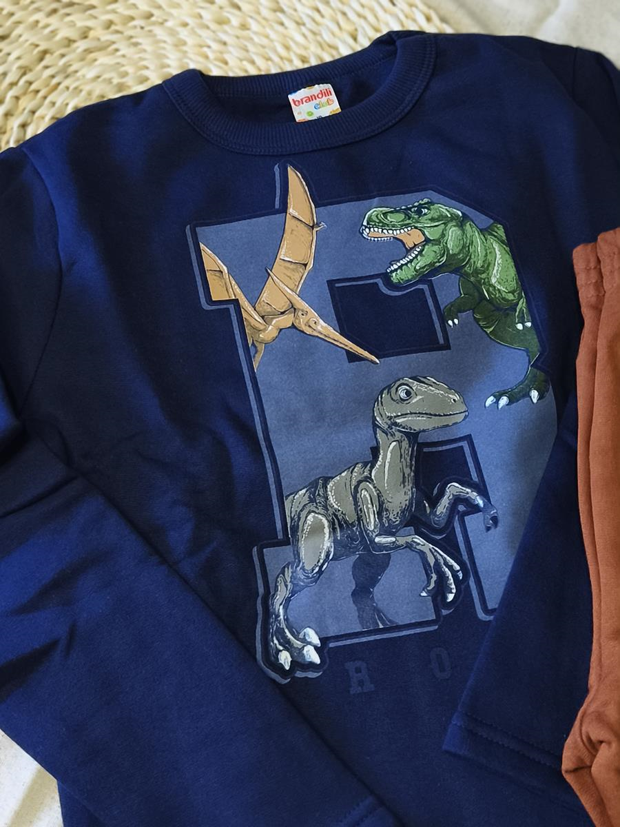 Conjunto blusão e calça jogger dinossauros
