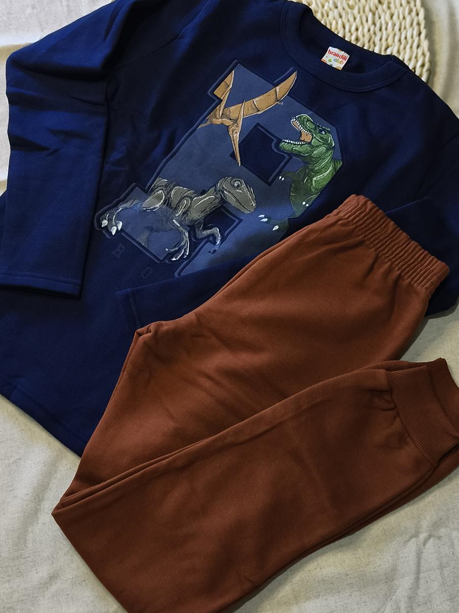 Conjunto blusão e calça jogger dinossauros