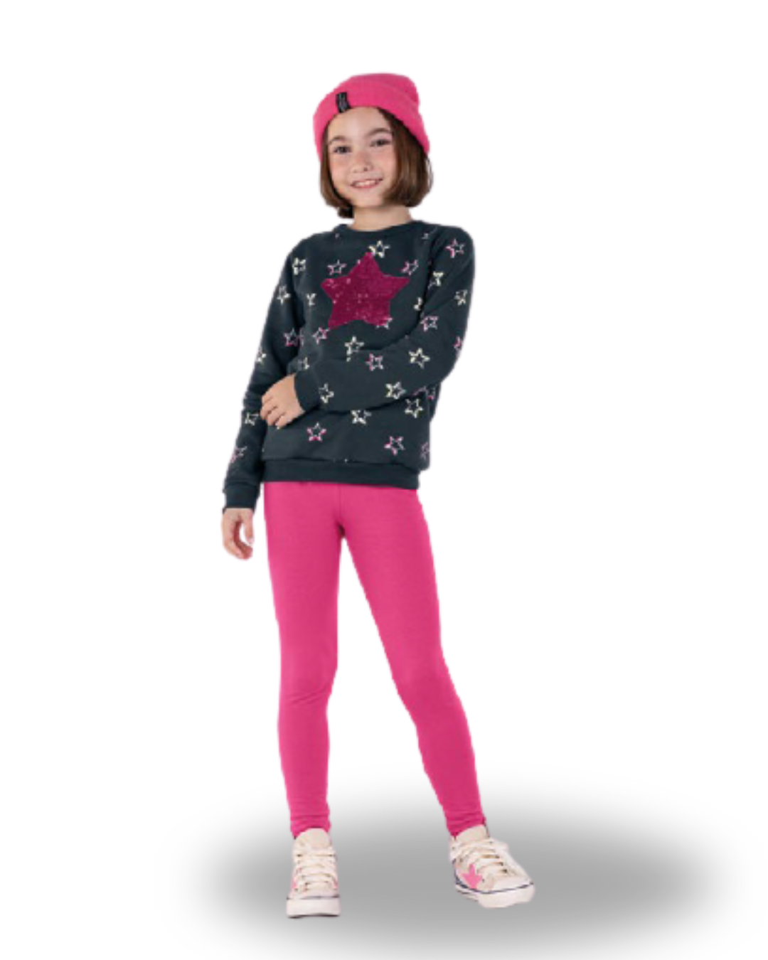 Conjunto blusão e calça legging  estrelas