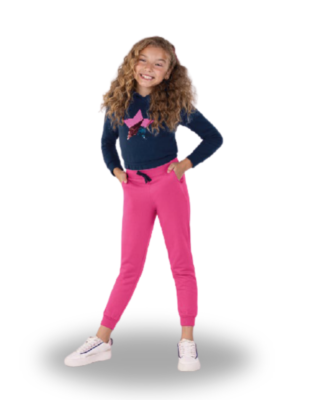 Conjunto blusão e calça jogger estrela interativa
