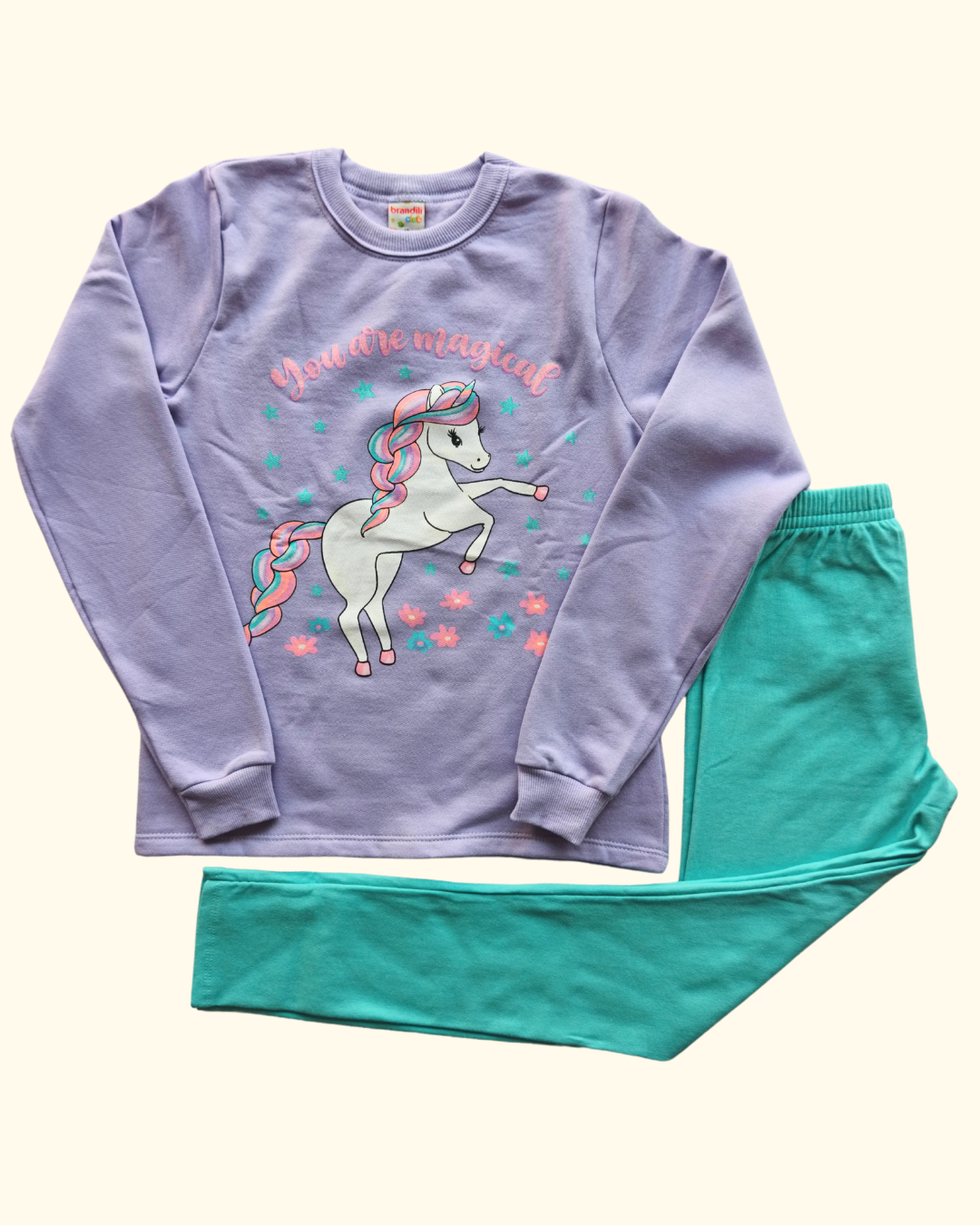 Conjunto blusão e calça legging unicórnio