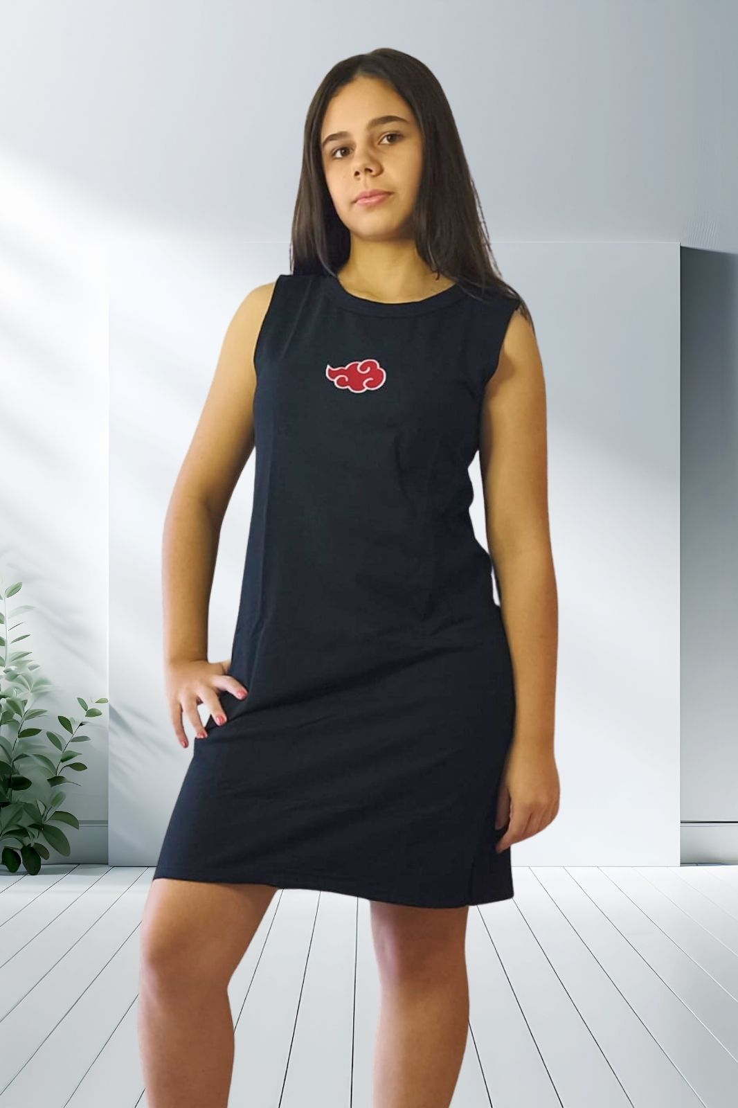 Vestido Naruto- Preto Com Blusa em Tule