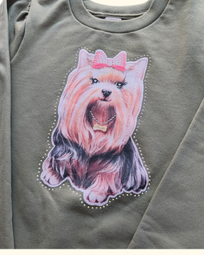 Conjunto blusão e calça legging cachorrinho