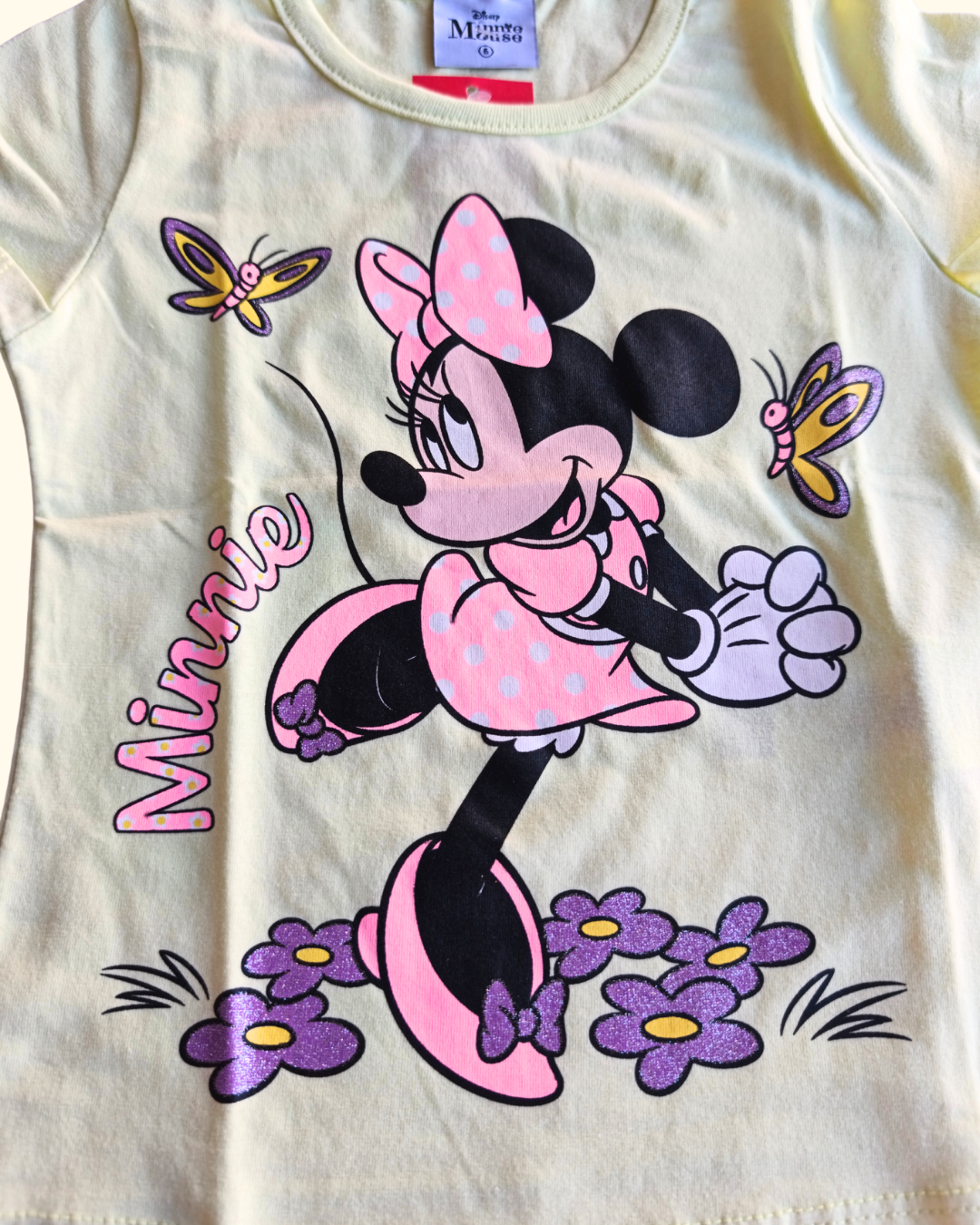 Camiseta feminina Minnie flores
