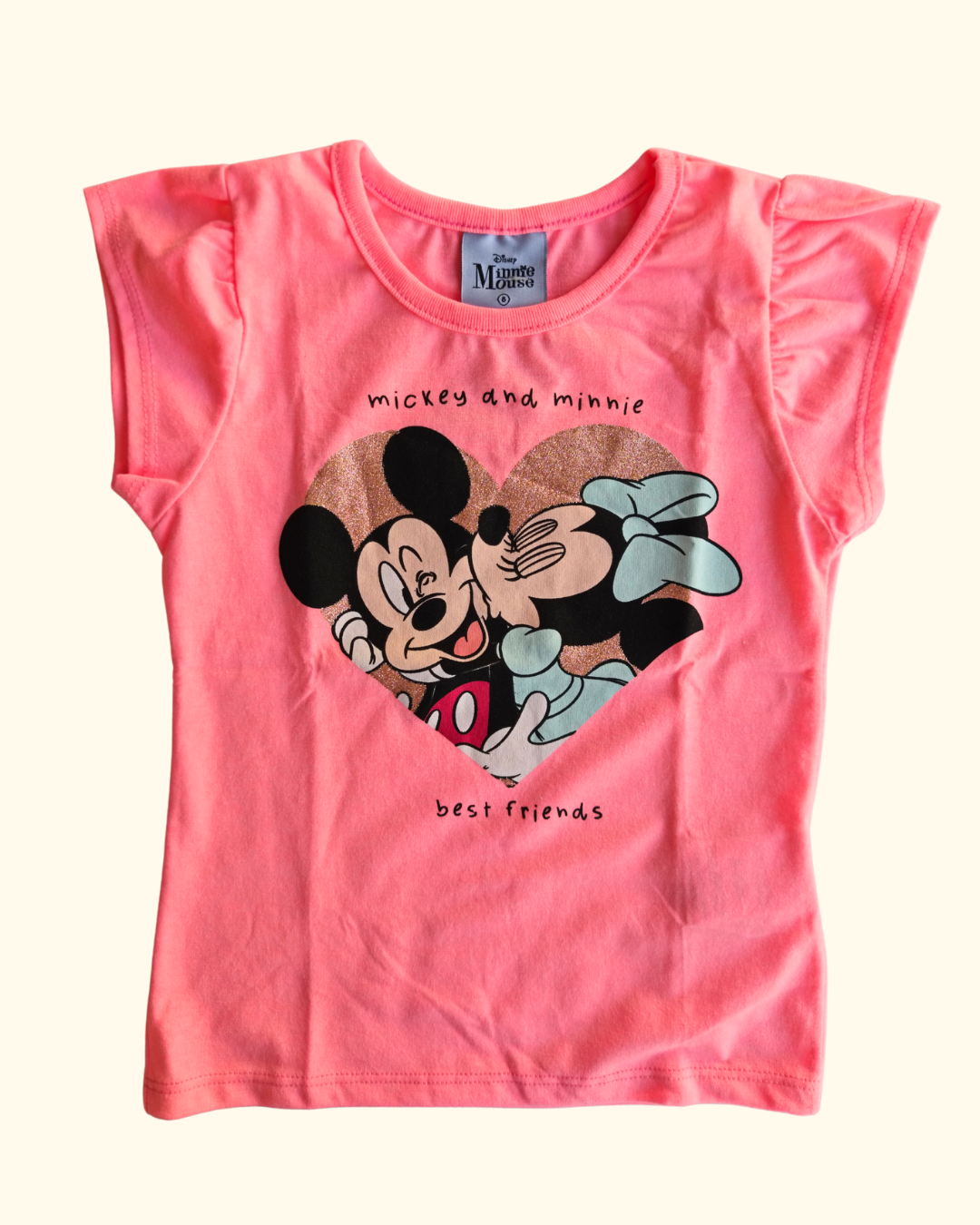Camiseta feminina Mickey e Minnie