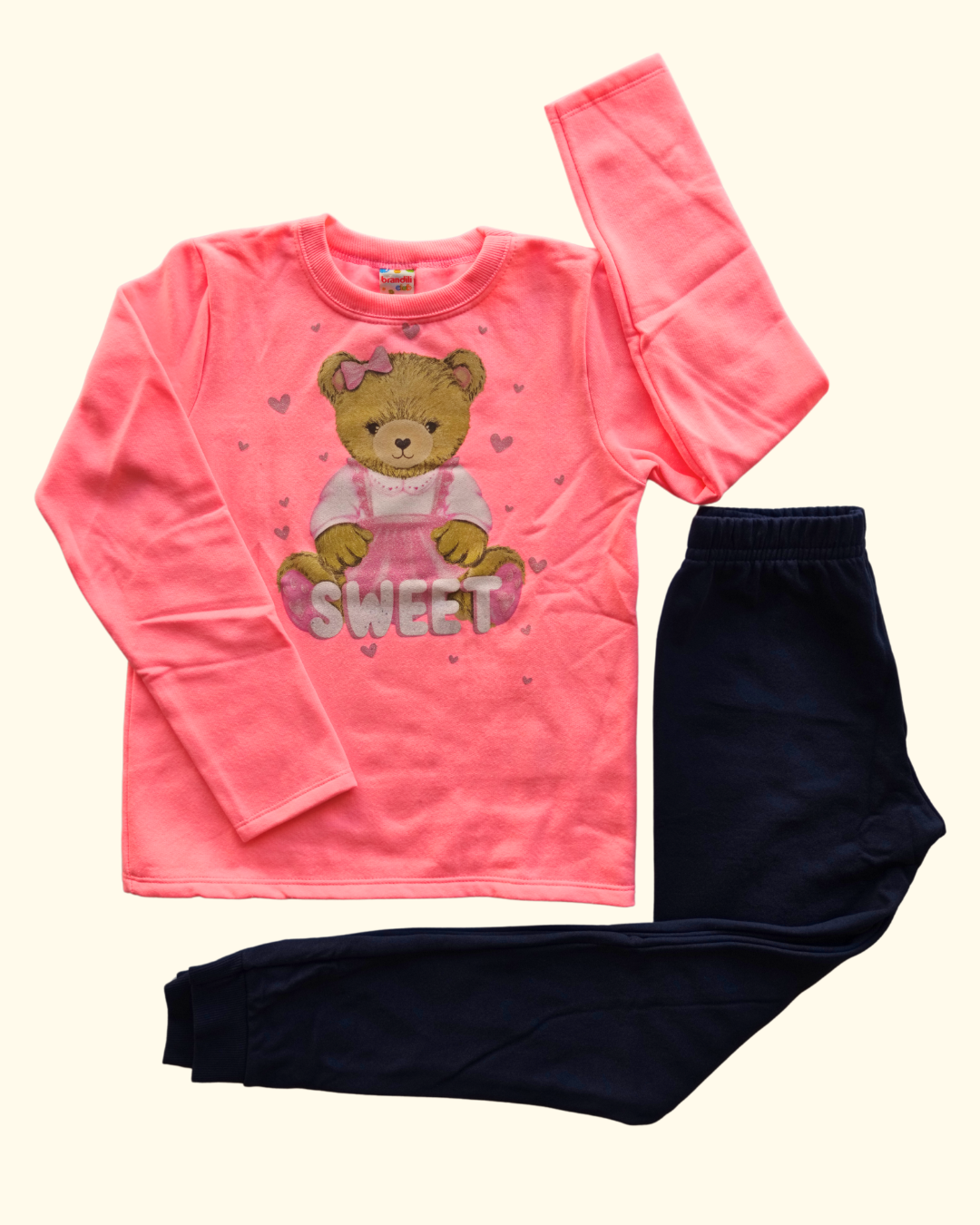 Conjunto blusão e calça jogger ursinho sweet