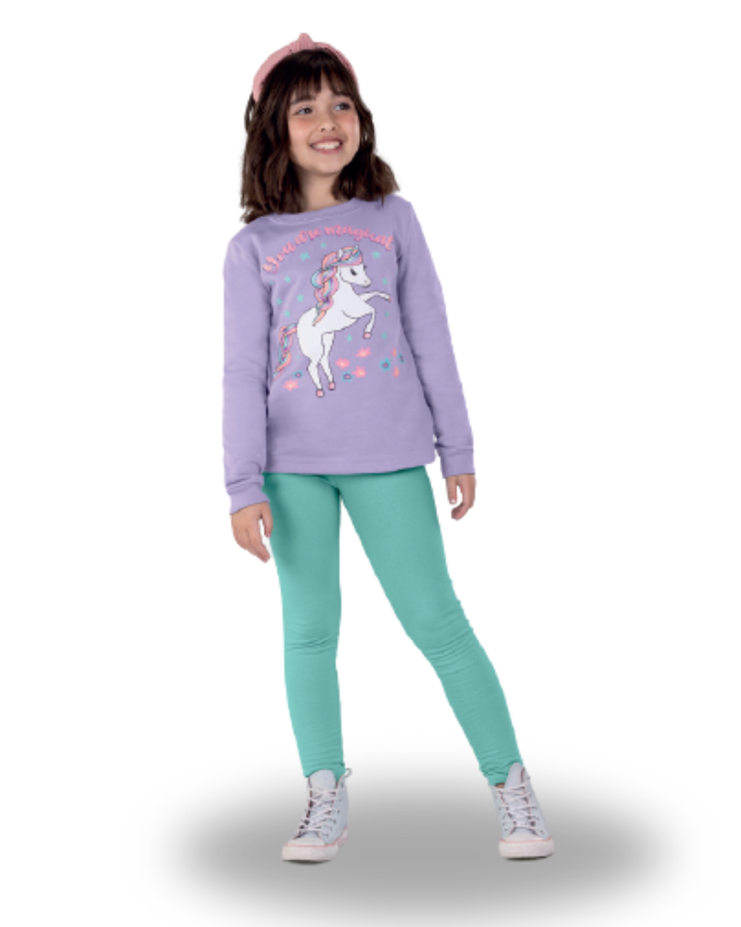 Conjunto blusão e calça legging unicórnio