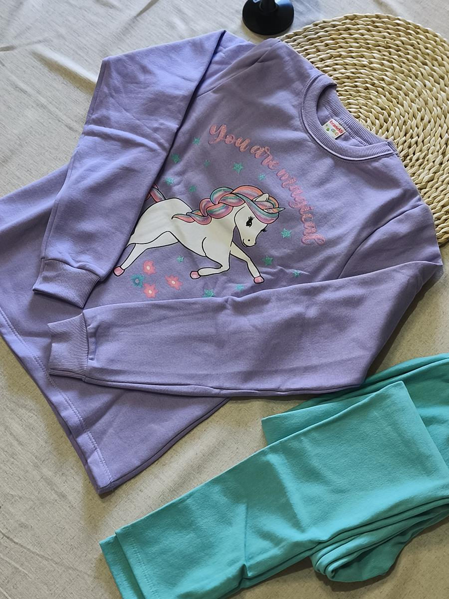 Conjunto blusão e calça legging unicórnio