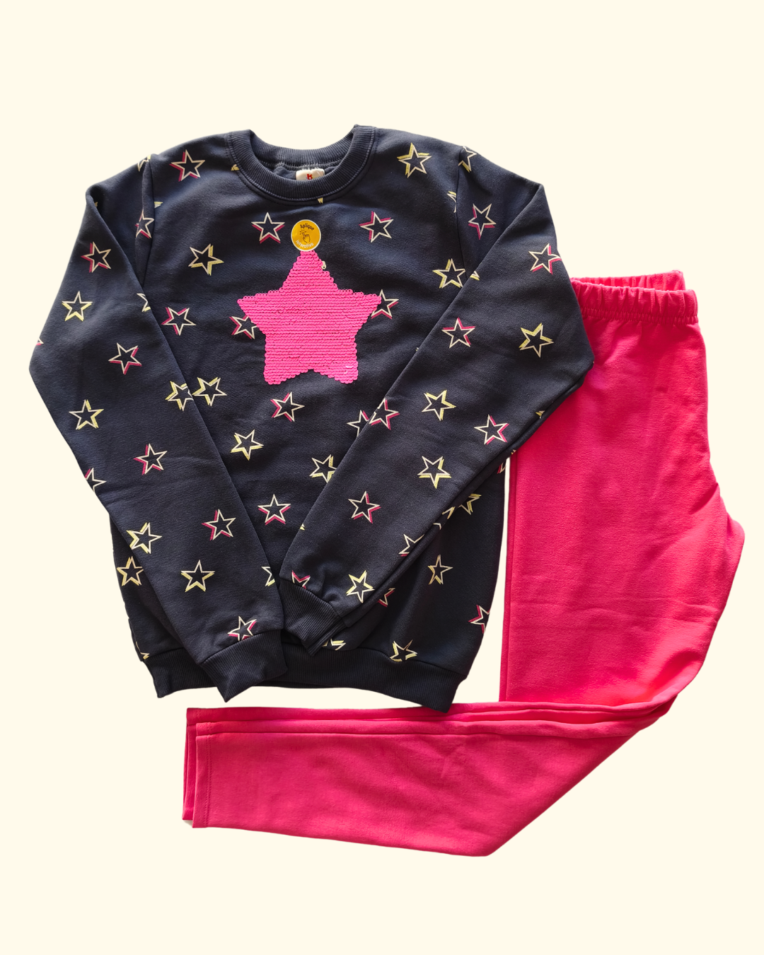 Conjunto blusão e calça legging  estrelas