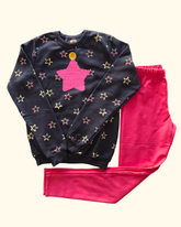 Conjunto blusão e calça legging  estrelas