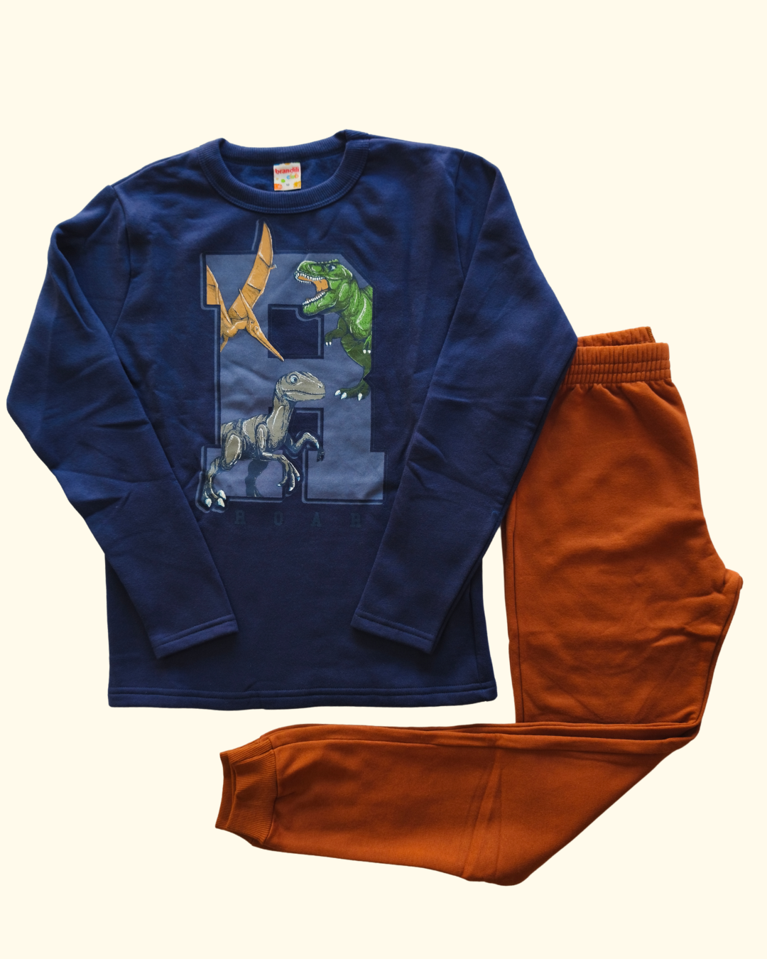 Conjunto blusão e calça jogger dinossauros