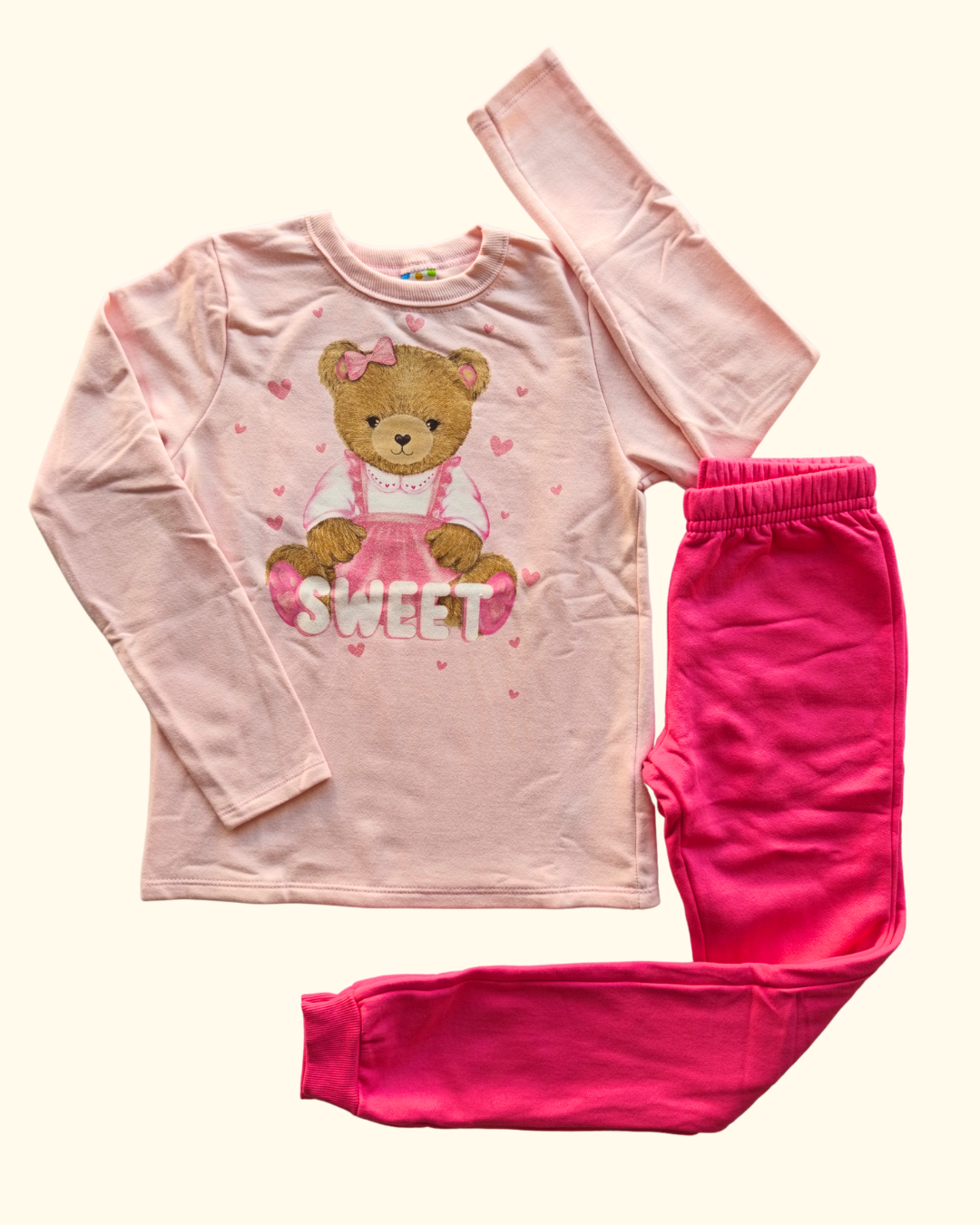 Conjunto blusão e calça jogger ursinho sweet