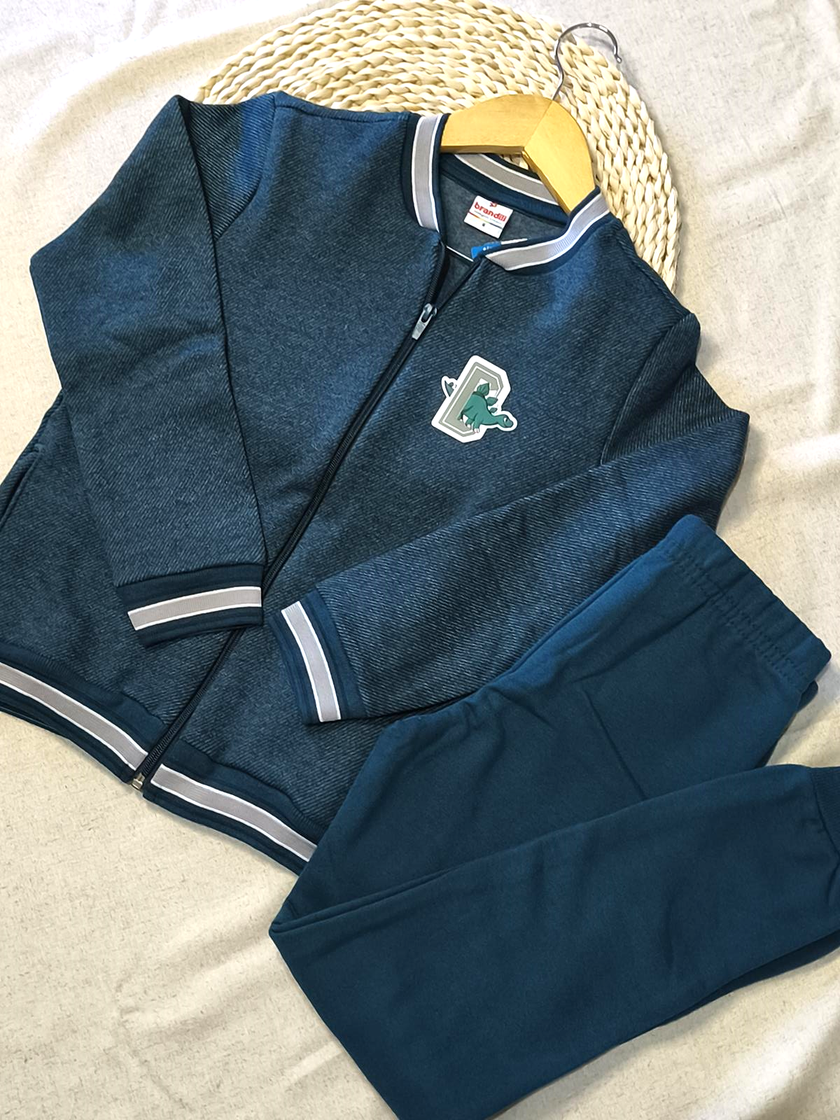 Conjunto jaqueta e calça jogger dinossauro
