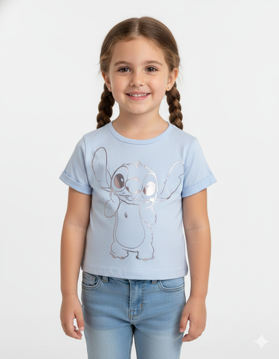 Camiseta Cropped Stitch- Cinza