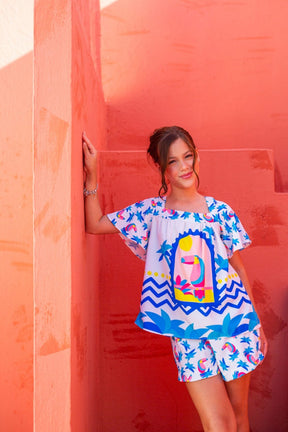 Conjunto Menina - Azul Estampa Tucanos