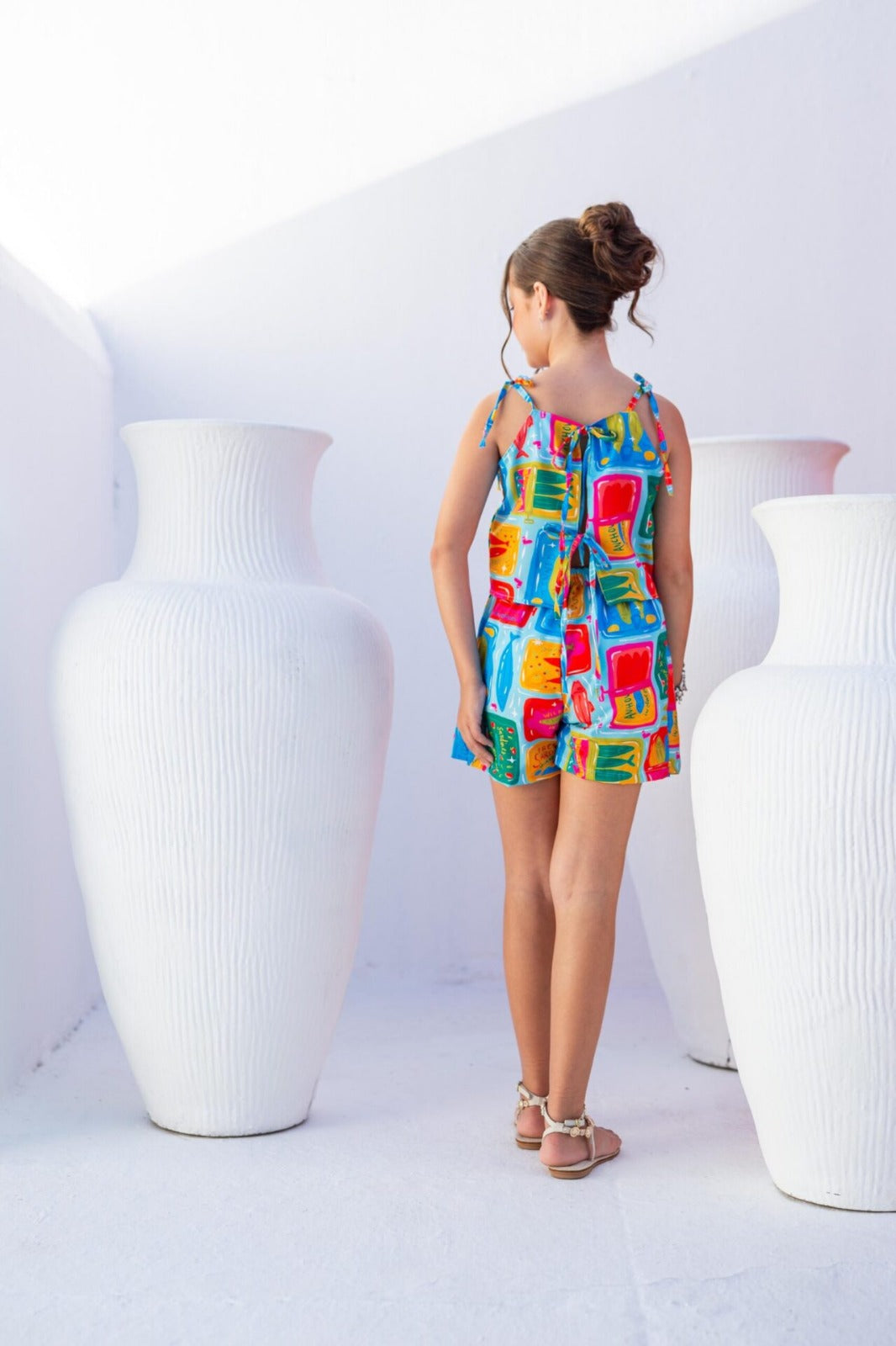 Conjunto Top e Shorts-saia- Estampa Sardinhas