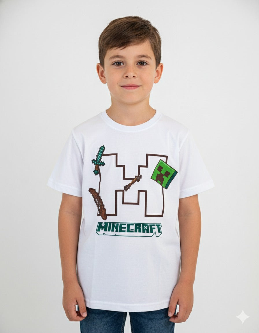 Camiseta Minecraft- Branca