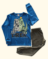 Conjunto camiseta e calça jogger estampa  T-Rex 3D